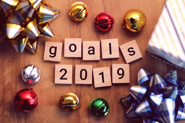 Obiettivi 2019 Con Decorazioni Colorate Scopri Come Fissare Obiettivi Può — Foto Stock