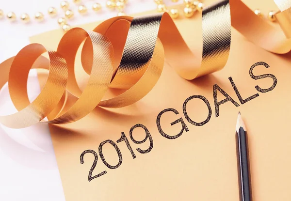 Obiettivi 2019 Con Decorazione Oro Scopri Come Fissare Obiettivi Può — Foto Stock