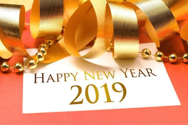 Gelukkig Nieuw Jaar 2019 Met Kleurrijke Decoratie Nieuwjaar Eerste Dag — Stockfoto