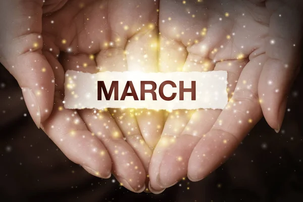 Hand showing march. — Stock Photo, Image