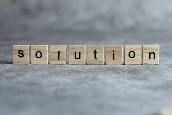 Solution word written on wood cube — Stock Photo, Image