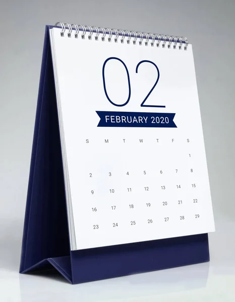 Enkel Skrivbordskalender 2020-februari — Stockfoto