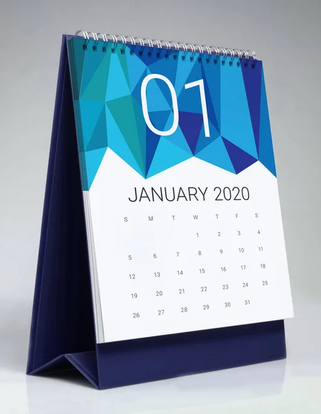 Jednoduchý stolní kalendář 2020-leden — Stock fotografie