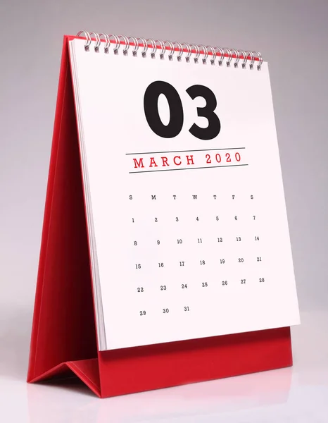 Calendar birou simplu 2020 - Martie — Fotografie, imagine de stoc