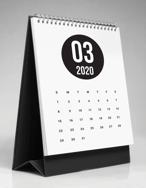 간단한 책상 달력 2020 - 3 월 — 스톡 사진