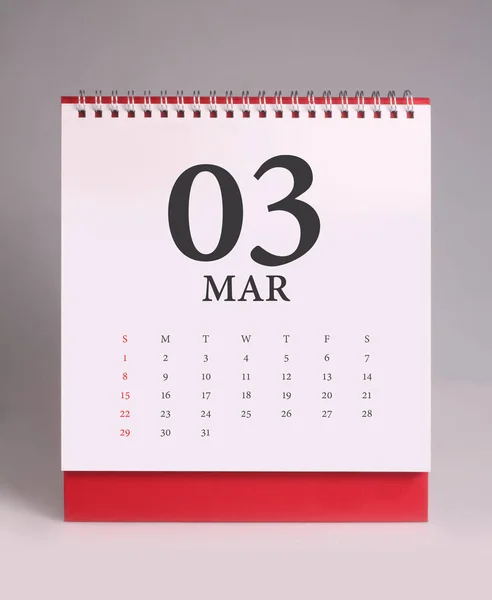 Jednoduchý stolní kalendář 2020-březen — Stock fotografie