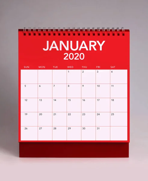 Enkel Skrivbordskalender 2020-januari — Stockfoto