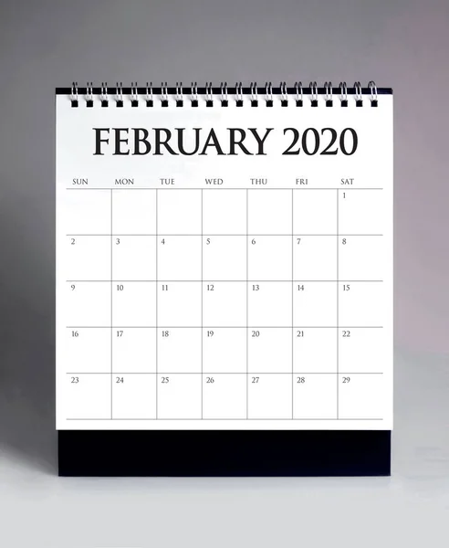 Simple desk calendar 2020 - February — Stock Photo, Image