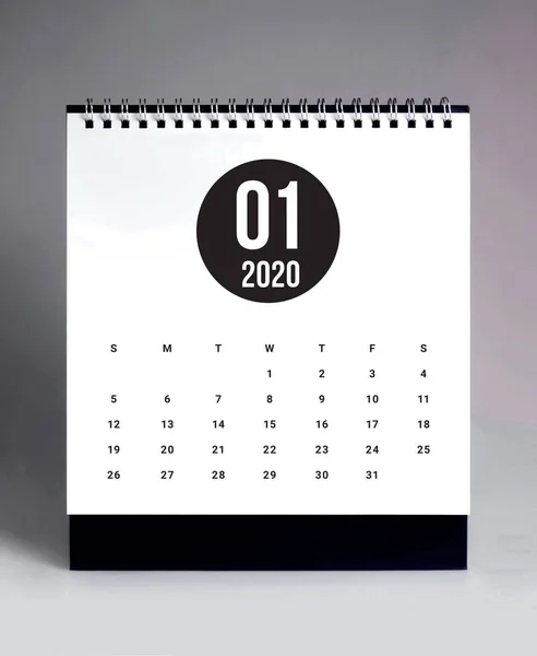Egyszerű íróasztali naptár 2020-január — Stock Fotó