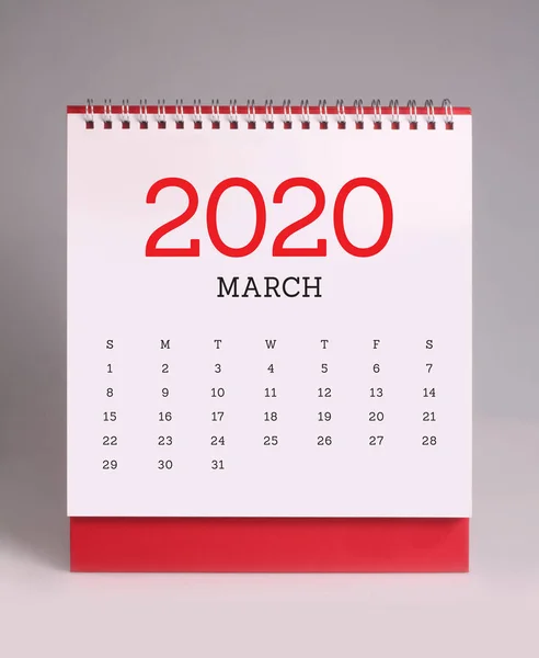 Simple desk calendar 2020 - March — Stock Photo, Image