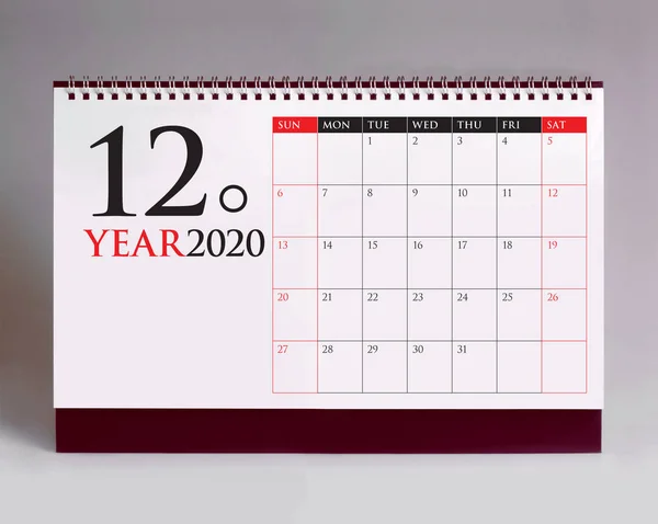 Enkel Skrivbordskalender 2020-december — Stockfoto