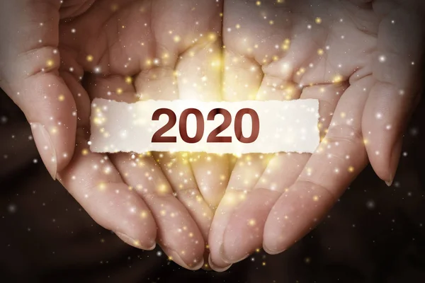 Anno 2020 con mano . — Foto Stock