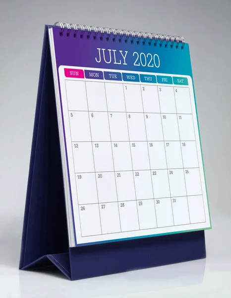 Basit masa takvimi 2020 - Temmuz — Stok fotoğraf