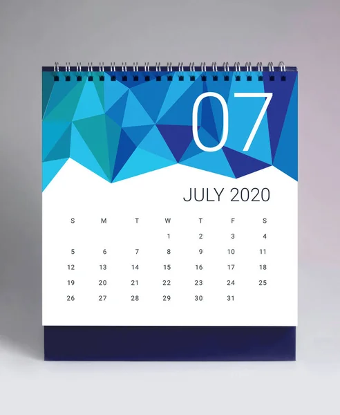 Calendário escrivaninha simples 2020 - Julho — Fotografia de Stock