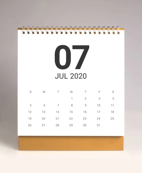 간단한 책상 달력 2020 - 7 월 — 스톡 사진