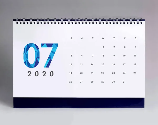 Calendário escrivaninha simples 2020 - Julho — Fotografia de Stock