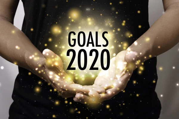 Main avec les objectifs 2020 . — Photo