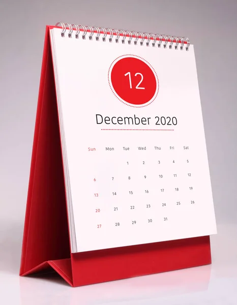 Enkel Skrivbordskalender 2020-december — Stockfoto