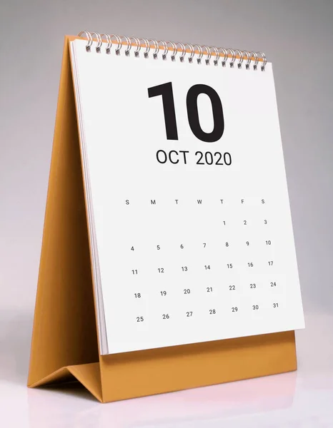 Enkel Skrivbordskalender 2020-oktober — Stockfoto