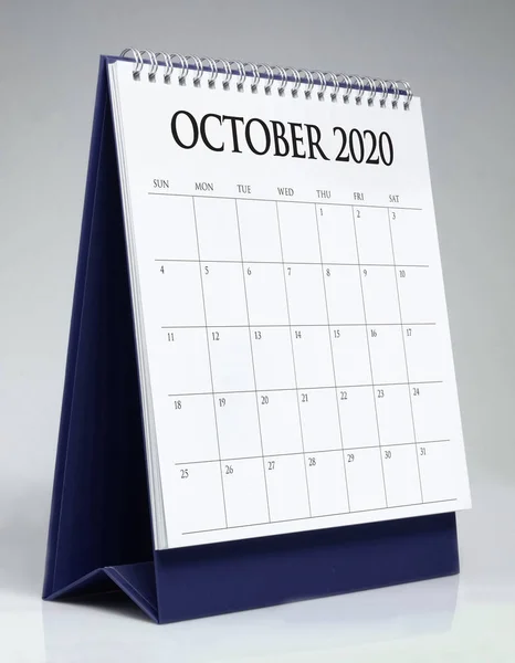 Calendrier de bureau simple 2020 - Octobre — Photo