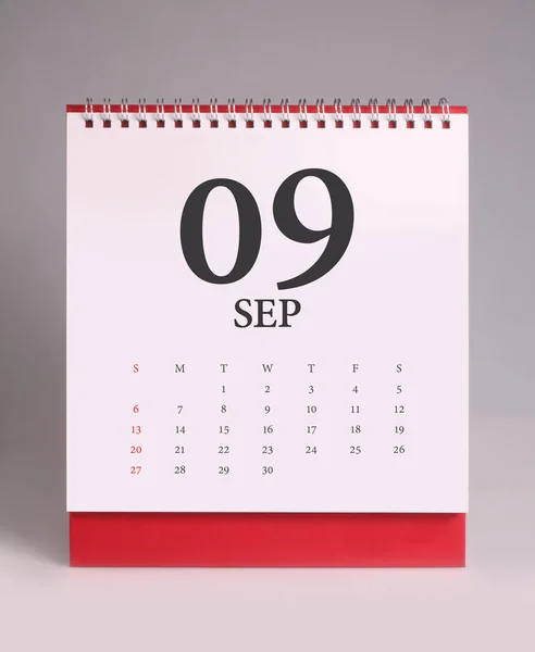 Calendrier de bureau simple 2020 - Septembre — Photo