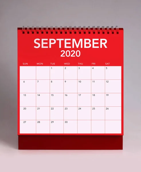 Enkel Skrivbordskalender 2020-september — Stockfoto