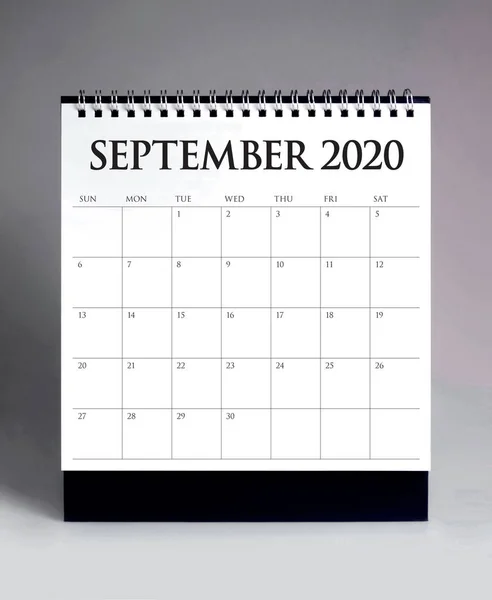 Simple desk calendar 2020 - September — Stock Photo, Image