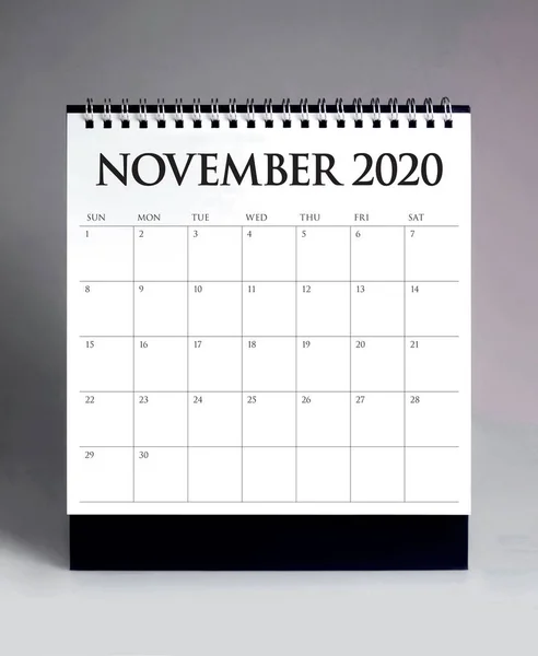 Calendario scrivania semplice 2020 - novembre — Foto Stock