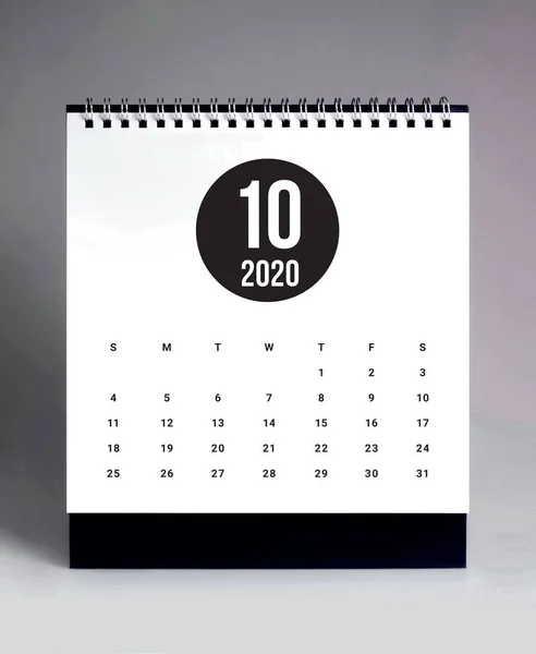 Enkel Skrivbordskalender 2020-oktober — Stockfoto