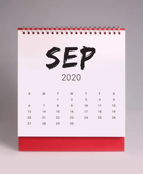 Proste biurko kalendarz 2020-wrzesień — Zdjęcie stockowe