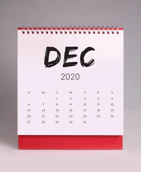 Calendario scrittoio semplice 2020 - dicembre — Foto Stock