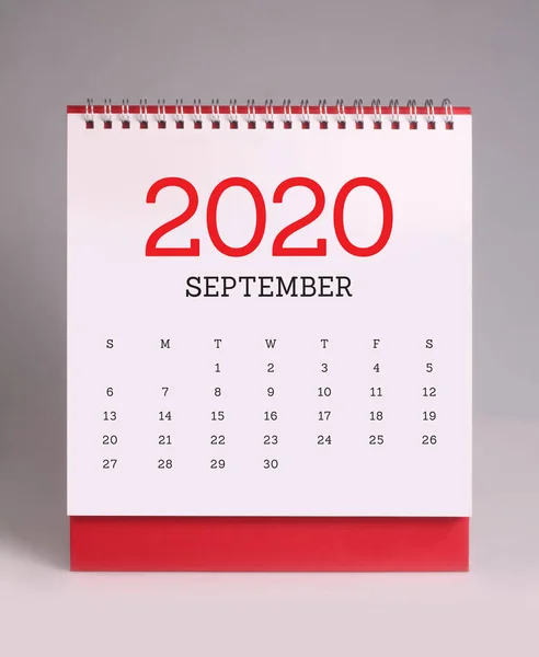 Calendar birou simplu 2020 - Septembrie — Fotografie, imagine de stoc