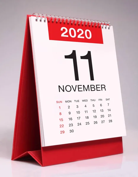 Enkel Skrivbordskalender 2020-november — Stockfoto