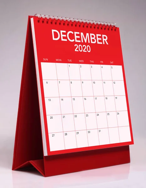 Enkel Skrivbordskalender 2020-december — Stockfoto