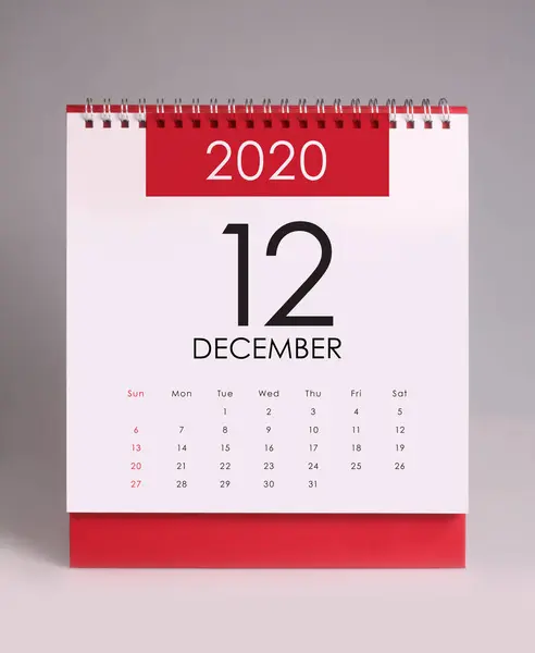 간단한 책상 달력 2020 - 12 월 — 스톡 사진