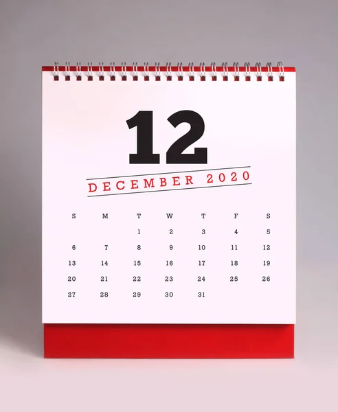 Jednoduchý stolní kalendář 2020-prosinec — Stock fotografie