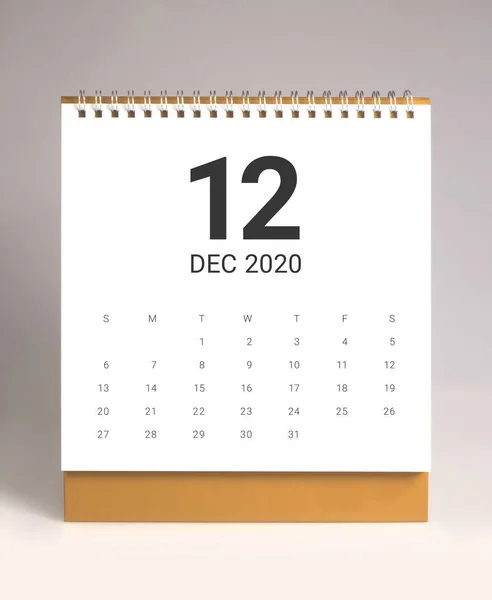 Proste biurko kalendarz 2020-grudzień — Zdjęcie stockowe