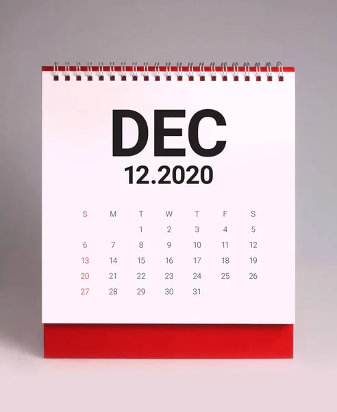 Enkel Skrivbordskalender 2020-december — Stockfoto