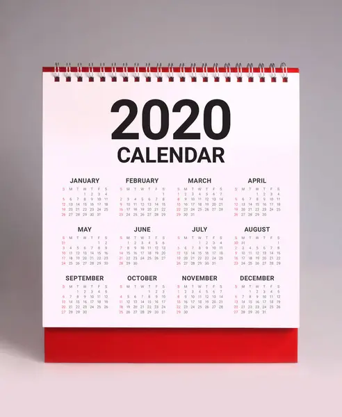 Prosty kalendarz biurka 2020 — Zdjęcie stockowe