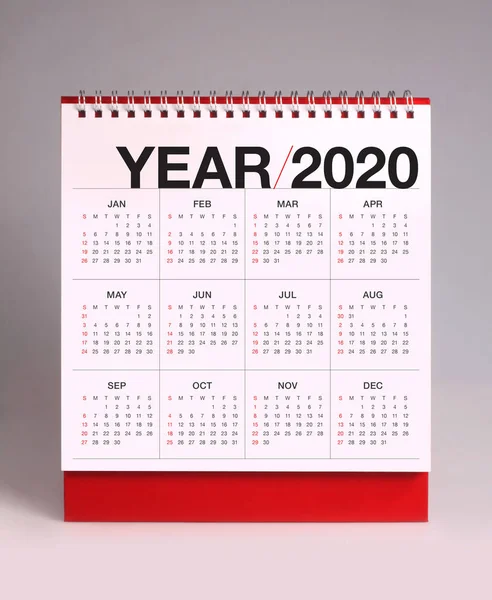 간단한 책상 달력 2020 — 스톡 사진