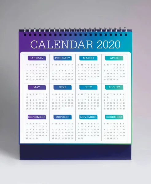 Calendario scrivania semplice 2020 — Foto Stock