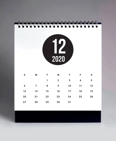 Calendário escrivaninha simples 2020 - dezembro — Fotografia de Stock