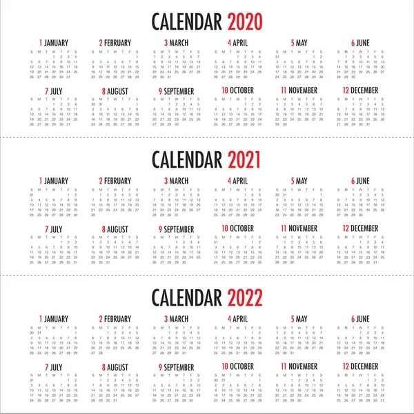 Vectores de stock de Calendario 2022, ilustraciones de Calendario 2022