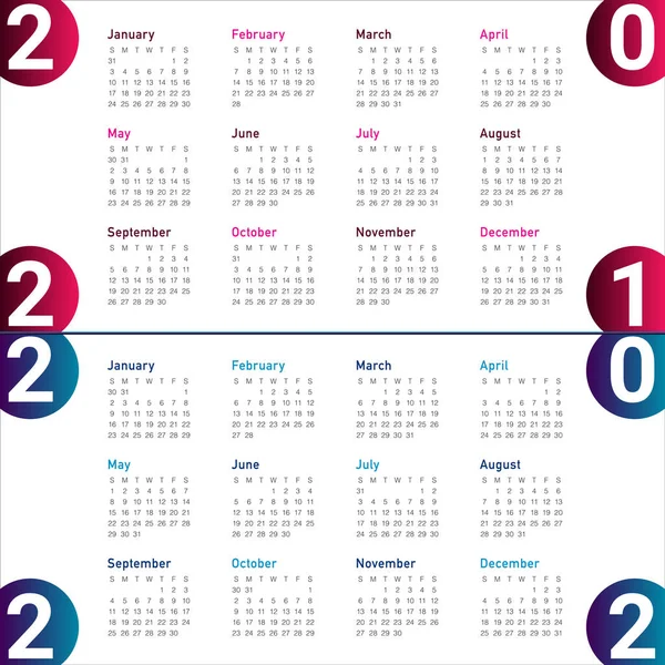 Jahr 2021 2022 Kalendervektordesign Vorlage Einfaches Und Sauberes Design — Stockvektor