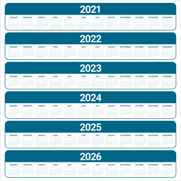 Año 2021 2022 2023 2024 2025 2026 Plantilla Diseño Vectores — Archivo Imágenes Vectoriales