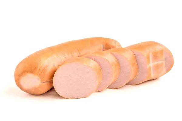 Frankfurter Salsiccia Isolato Sfondo Bianco — Foto Stock