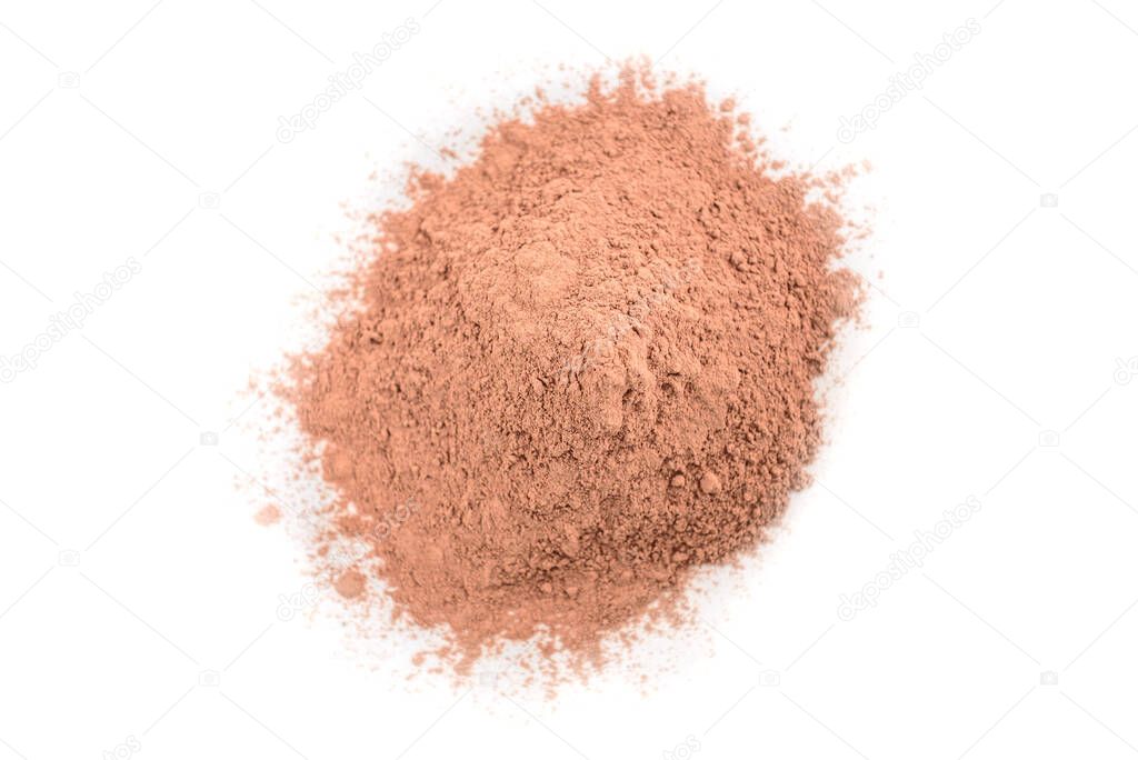 Pink cosmetic clay isolated on white background.