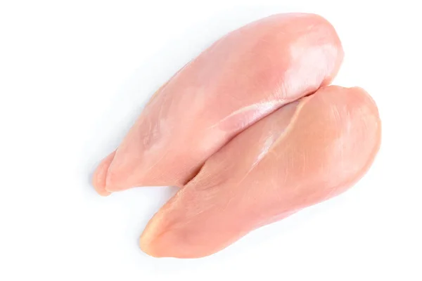 白い背景に隔離された生の鶏の胸肉 — ストック写真