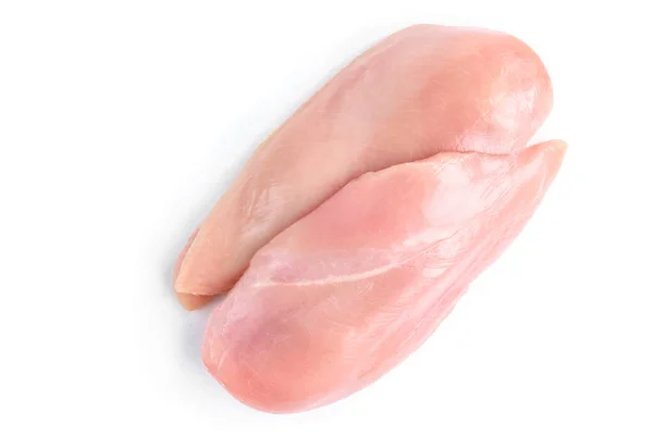 白い背景に隔離された生の鶏の胸肉 — ストック写真