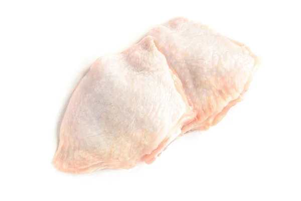 Ωμό Μπούτι Κοτόπουλου Απομονωμένο Λευκό Φόντο — Φωτογραφία Αρχείου